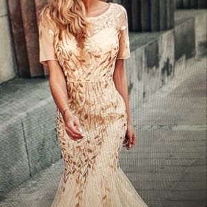 Gold Colour Mermaid Style Designer Gown
